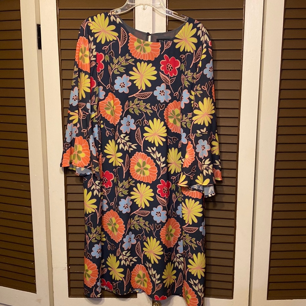 Eloquii Gray Floral Dress